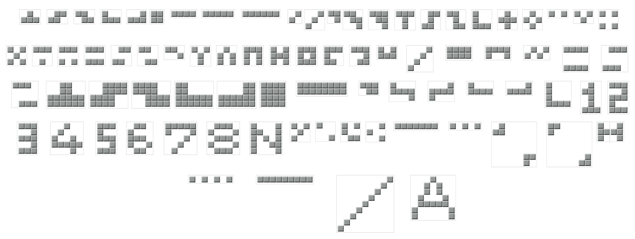 TETRIS blocks list