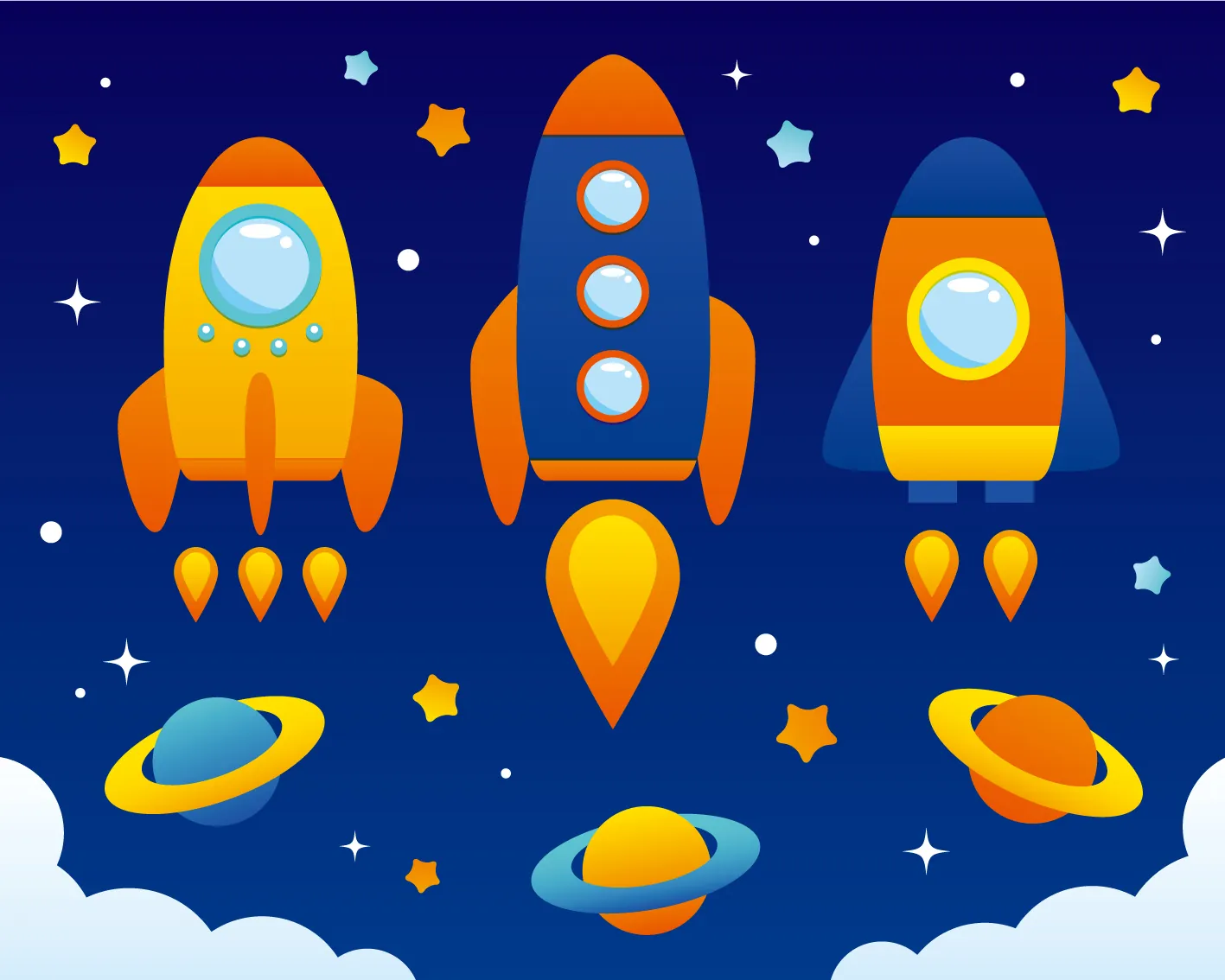 ジグソーパズルのヒント:宇宙ロケット出発!