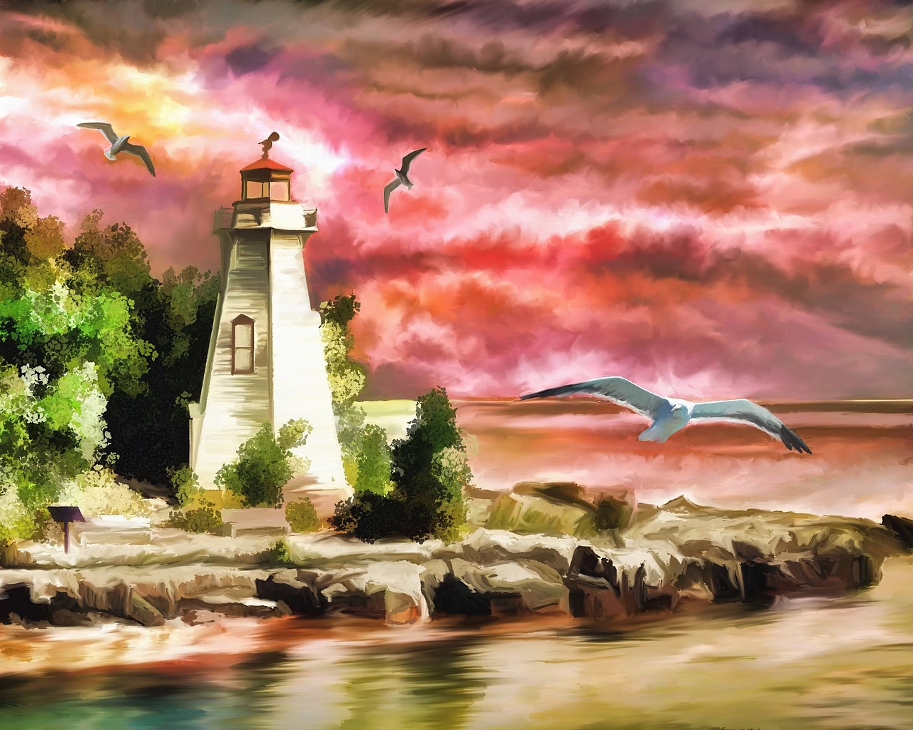 JigsawPuzzle's design:Lighthouse (Oil Painting Style)