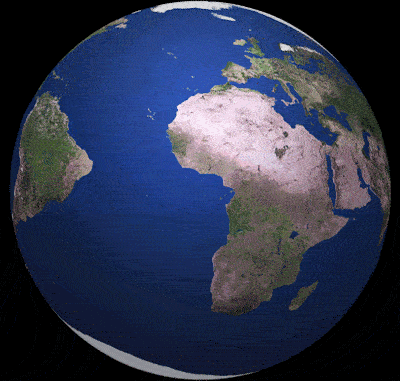 ジグソーパズルのヒント：回転する地球のCG
