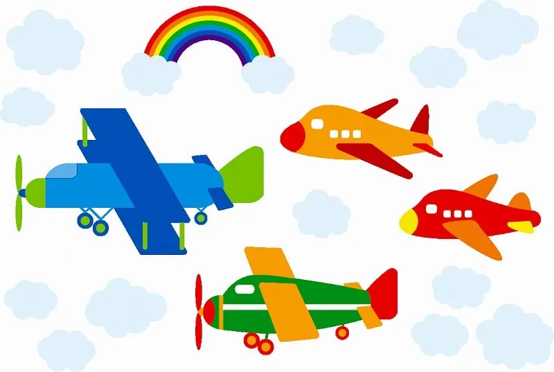 ジグソーパズルのヒント:飛行機たちのイラスト