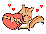 Free Online Jigsaw Puzzle:Squirrel with Valentine's Day Chocolate