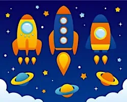 無料ジグソーパズルゲーム「宇宙ロケット出発！」