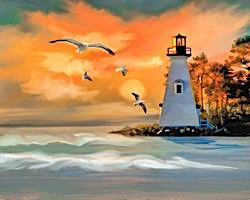 Free Online Jigsaw Puzzle:Lighthouse (Oil Painting Style)