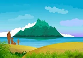 無料ジグソーパズルゲーム「海辺の家族」