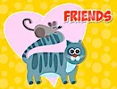 無料ジグソーパズルゲーム「猫の尻尾に乗るネズミ」