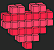Free Online Jigsaw Puzzle:Heart Formed by Blocks