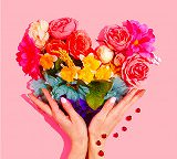Free Online Jigsaw Puzzle:Hand Reaching to the Flowers