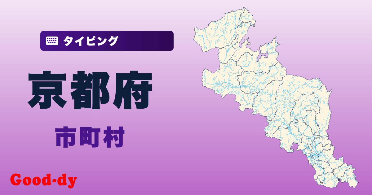 京都府の市町村名タイピング