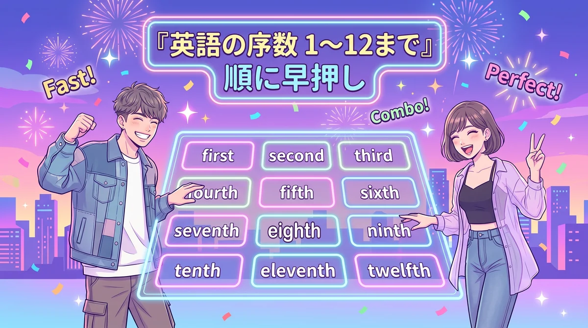 英語の序数「first(1st) → twelfth(12th)」