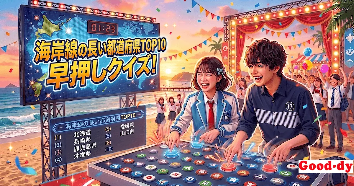 日本の海岸線 長い順 早押し「TOP10」