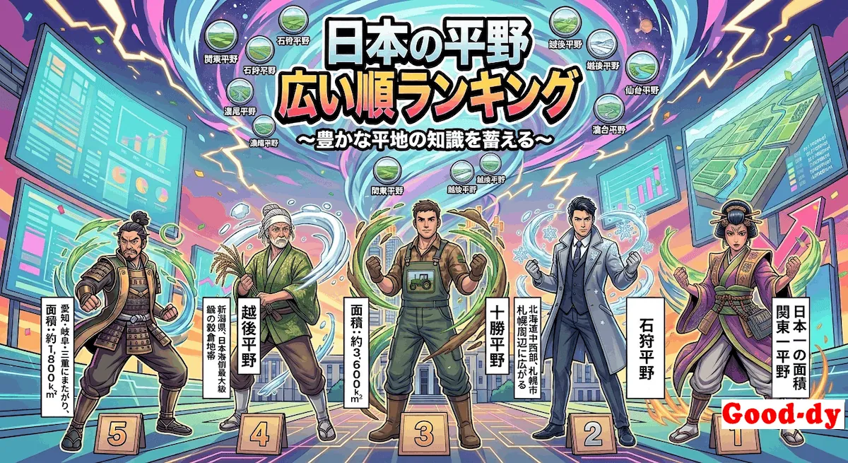 日本の平野 広い順 早押し「面積 TOP5」