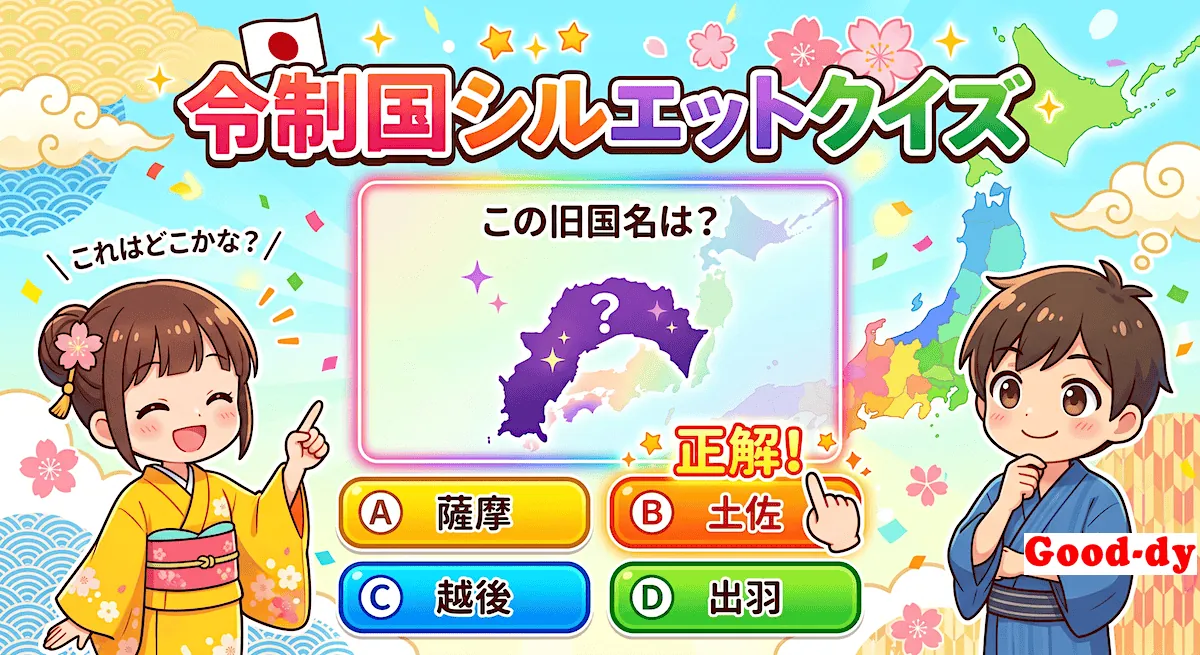 令制国シルエットクイズ（旧国名の形）