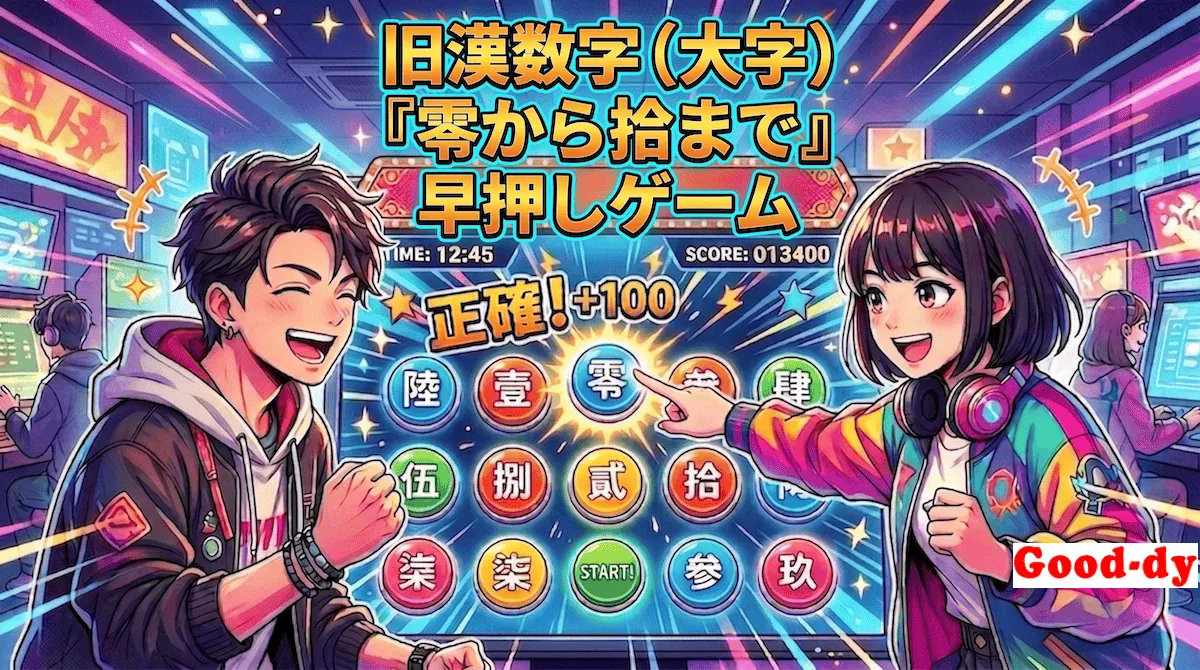 零 から 拾 早押しゲーム「旧漢数字(大字)の順番」