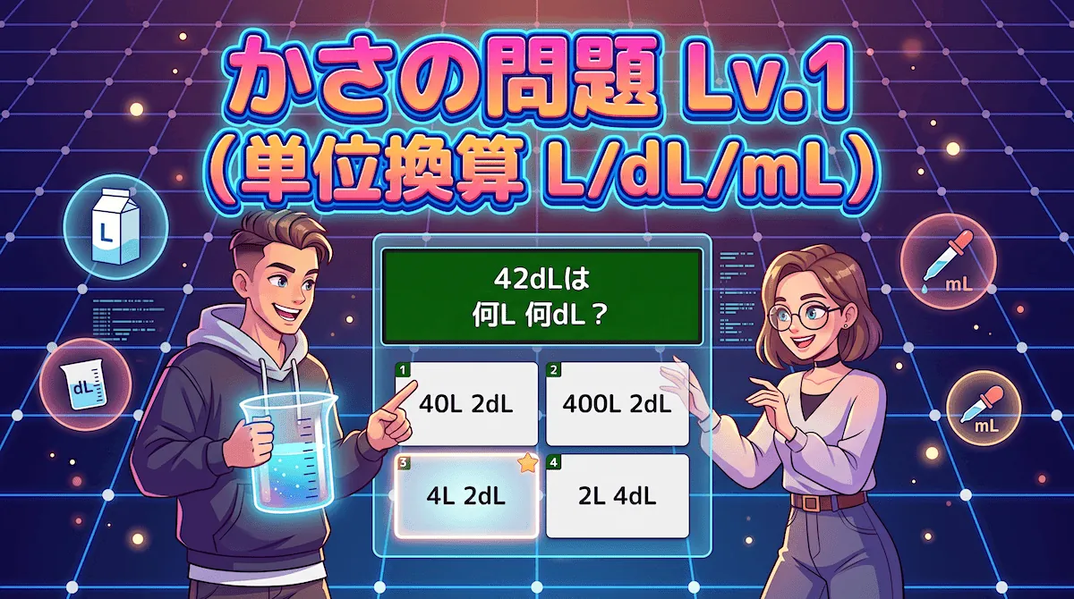 かさの問題①「単位換算 L/dL/mL」