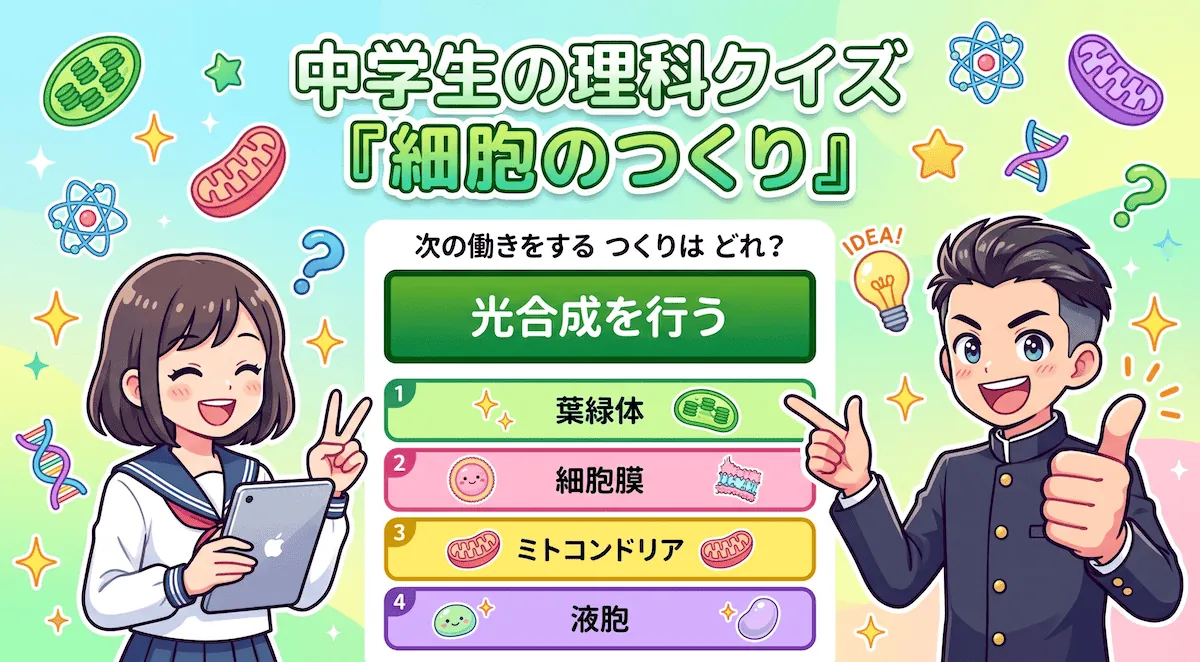 細胞のつくりクイズ（中学生向け）